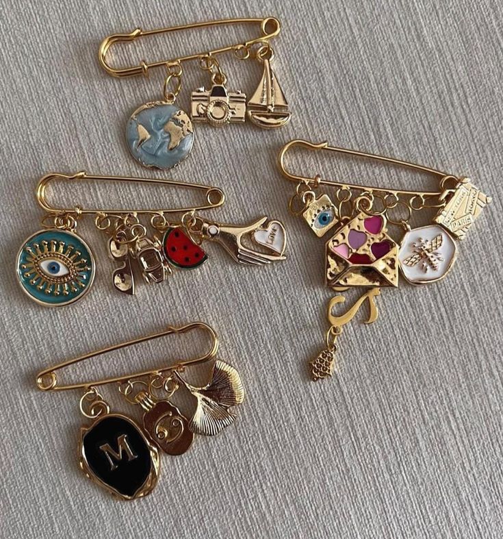 Safety Pins with Charms
