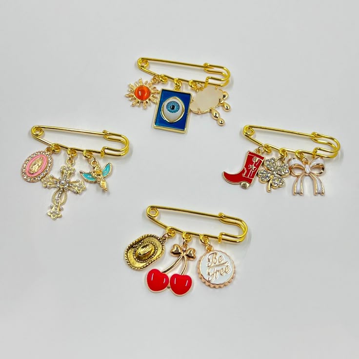 Safety Pins with Charms