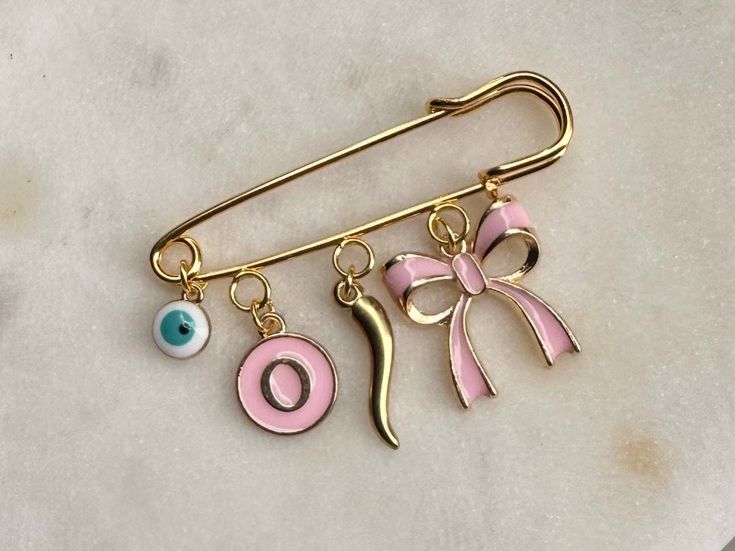 Safety Pins with Charms